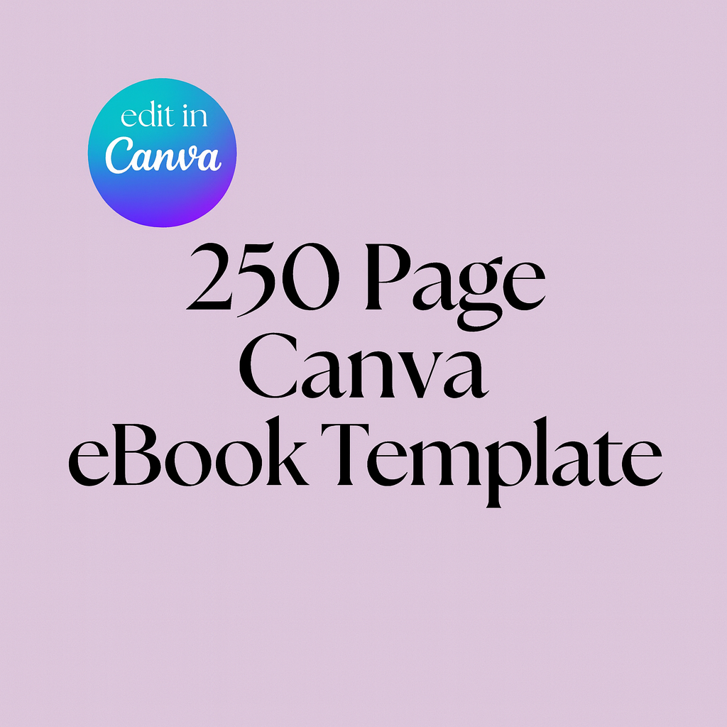 Canva eBook Template, Course WorkBook Template, How to Create e-Book, 250 page book Template